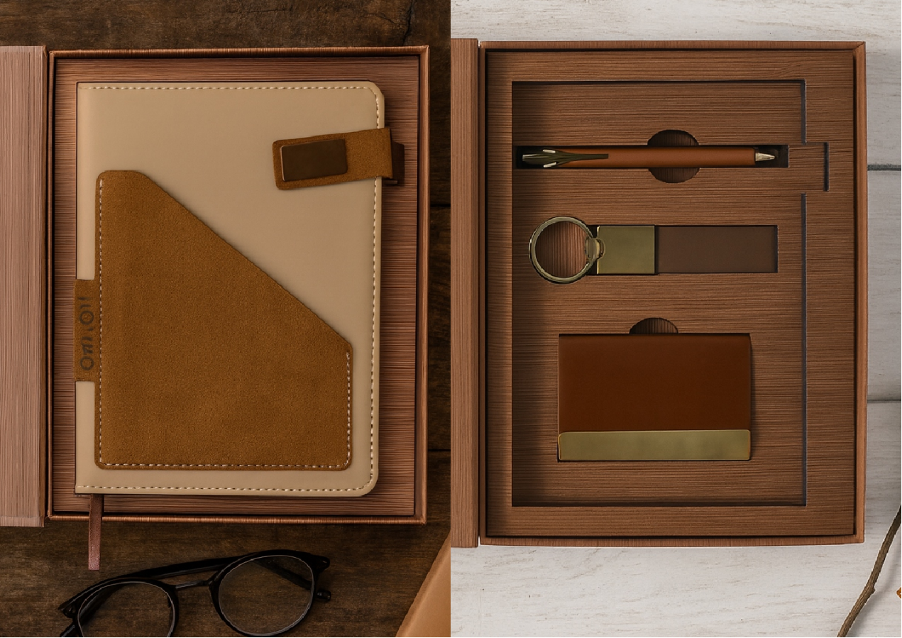 Heritage Saddle Tan Dual-Portfolio Gift Box